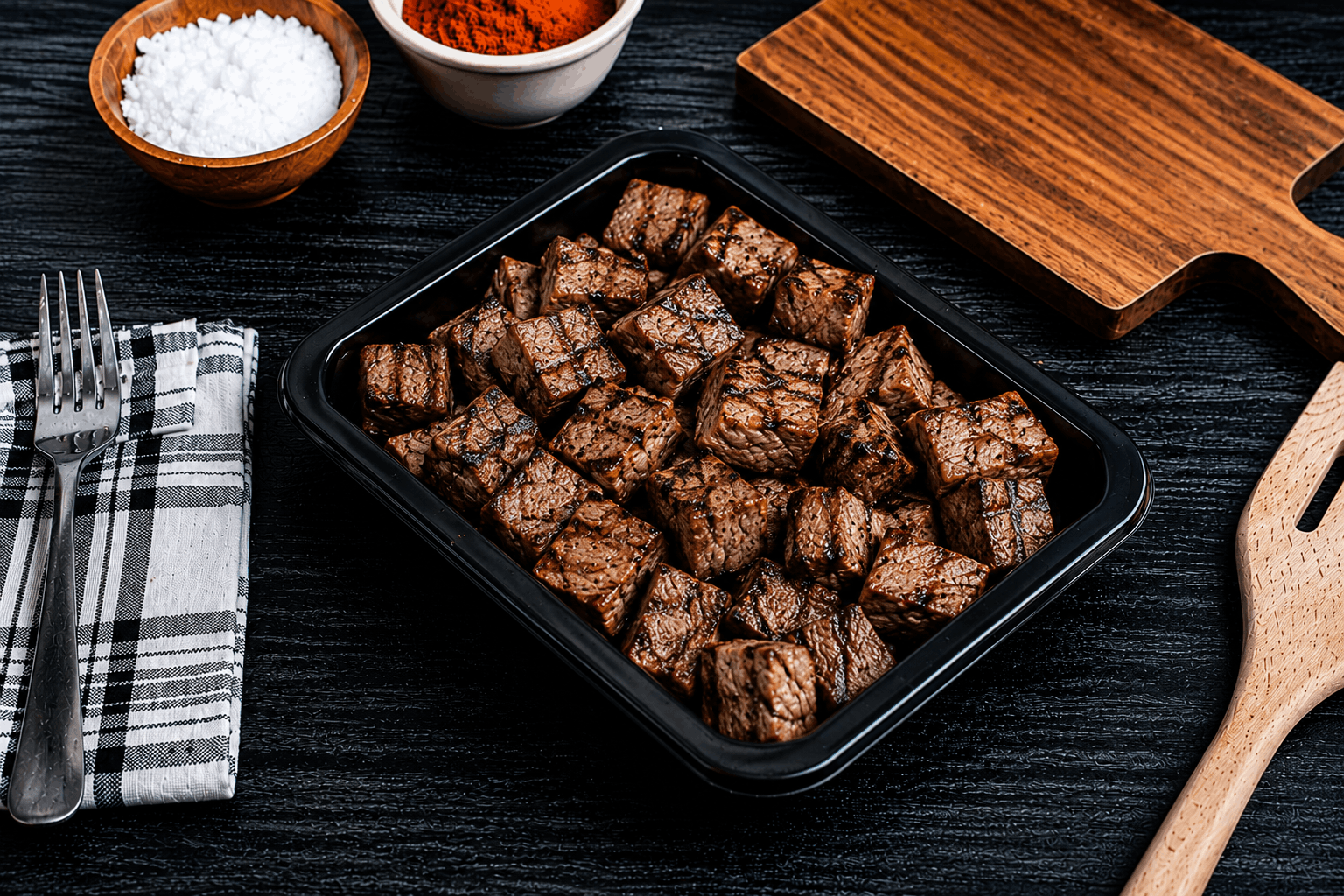 Fresh grilled steak, simply prepared and unseasoned for a clean, protein-packed option that pairs perfectly with any meal.