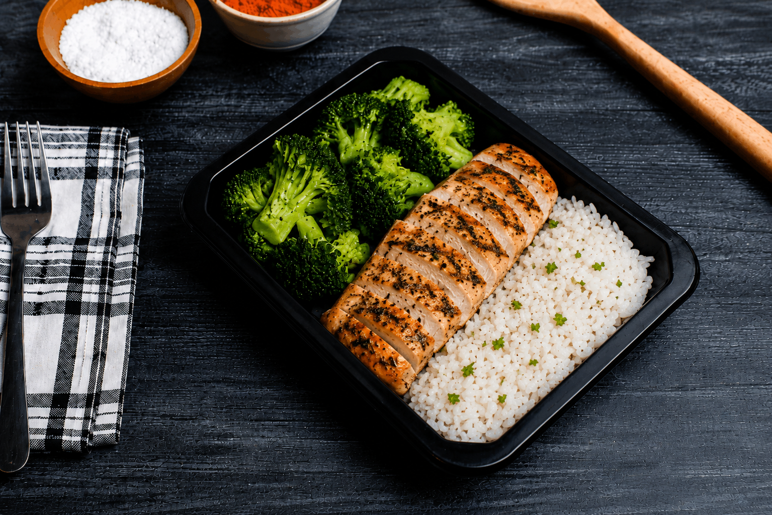 Tender, juicy chicken breast lightly seasoned and grilled to perfection, served with fluffy jasmine rice and fresh steamed broccoli. A clean, wholesome meal packed with lean protein and balanced nutrition for everyday fuel.