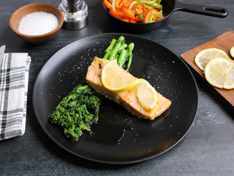 Clean Eats Meal Prep Salmon and Broccoli Rabe