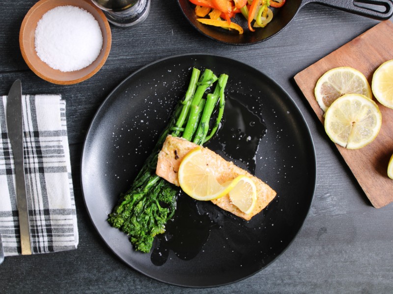 Clean Eats Meal Prep Salmon and Broccoli Rabe